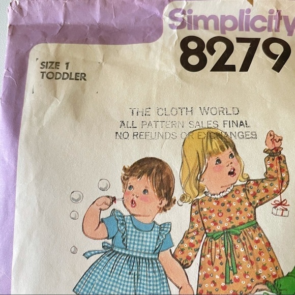 Vintage Simplicity Toddler Dress Sewing Pattern - Picture 4 of 7